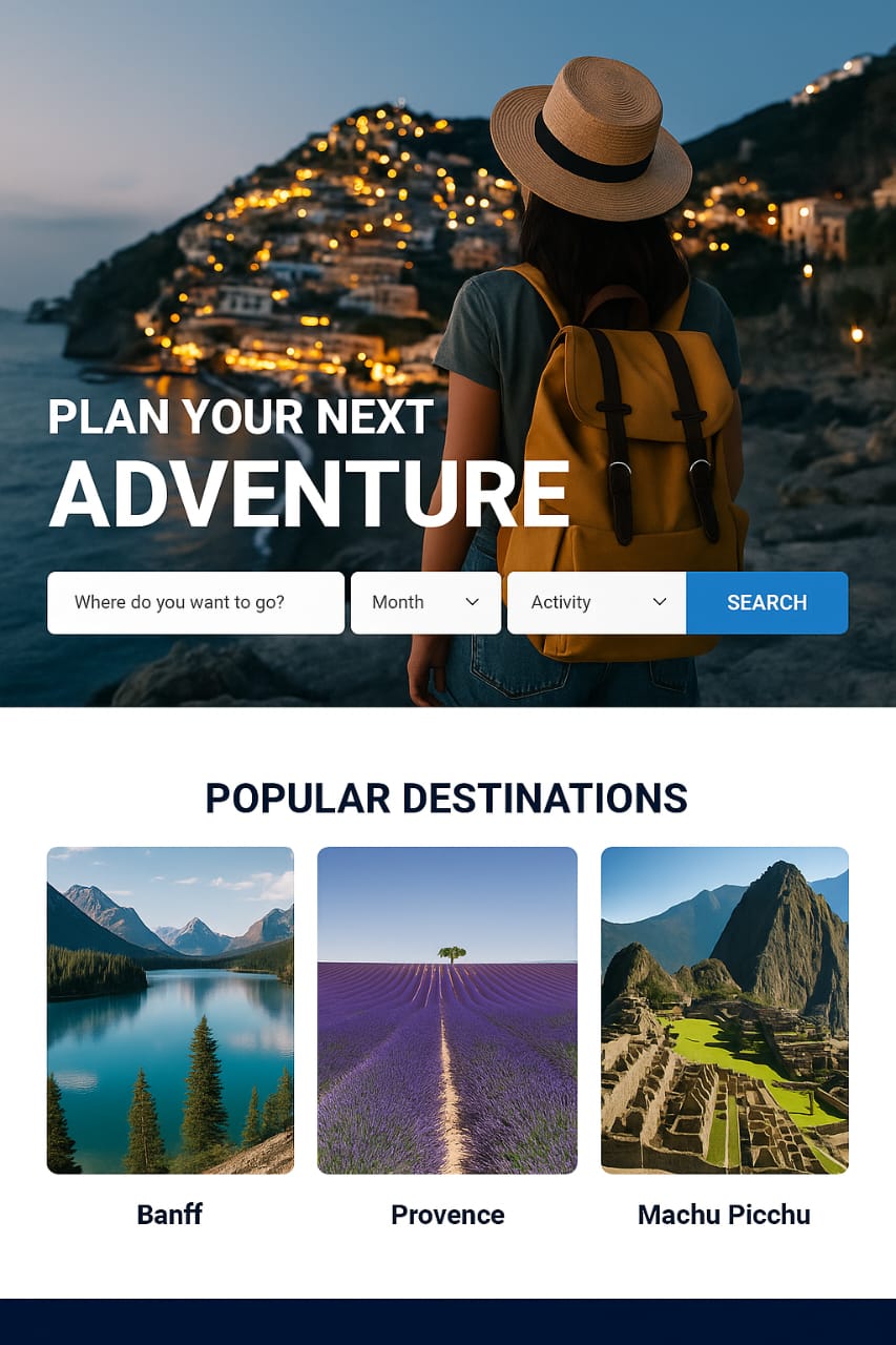 Landing page para agencia de viajes con llamadas a la acción